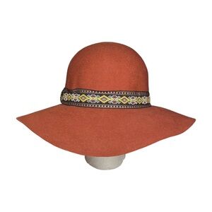 Broner wool felt burnt orange boho brim hat southwestern fall winter pictures